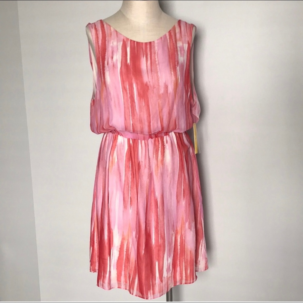 Alice + Olivia pink watercolor dress size L